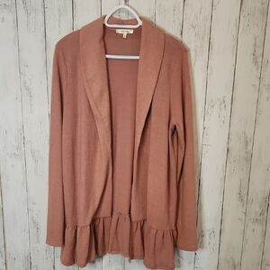 🥳Andree By Unit Cardigan with Ruffled Hem - Dusty Rose Large